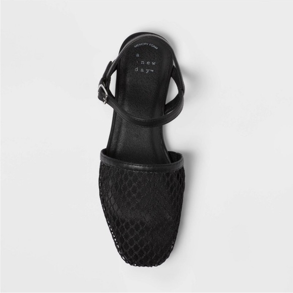Women's Vanna Fishnet Slingback Flats - A New Day Black 7.5 | Brand New! - Picture 3 of 9